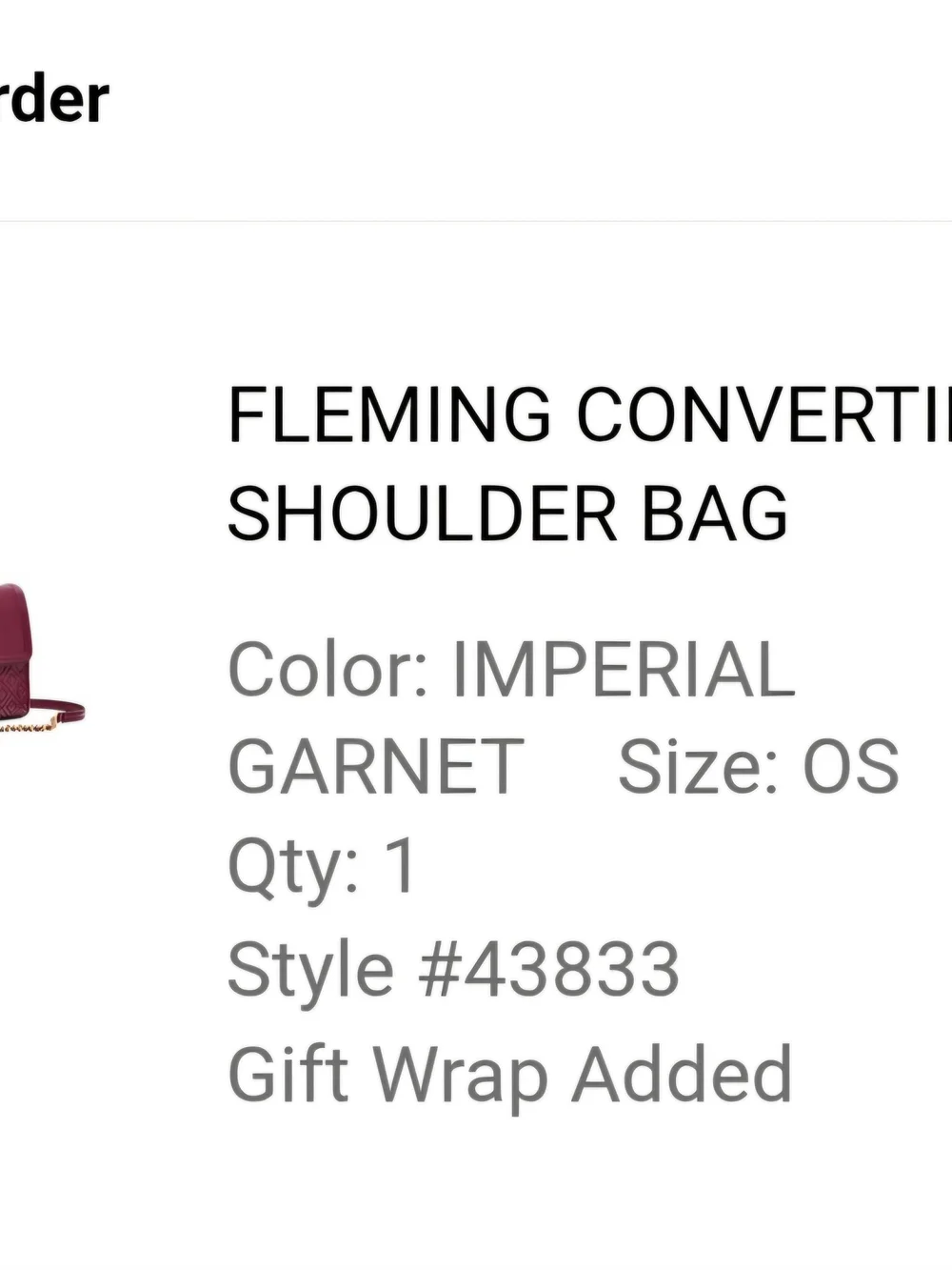 Tory Burch Fleming Shoulder Bag in Imperial Garnet- Excellent Condition